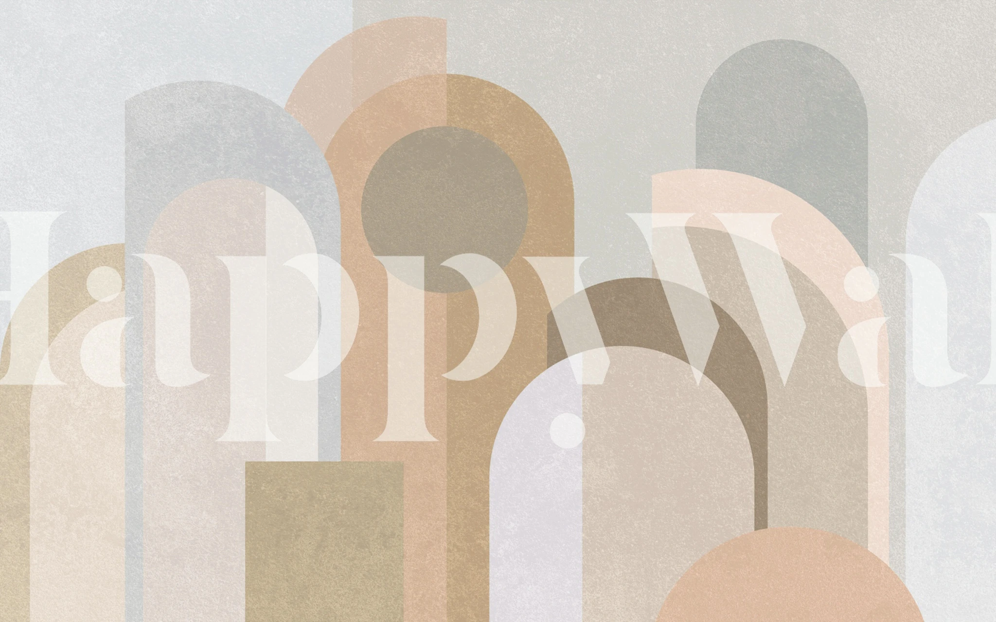 Soft pastel boho archway shapes wallpaper