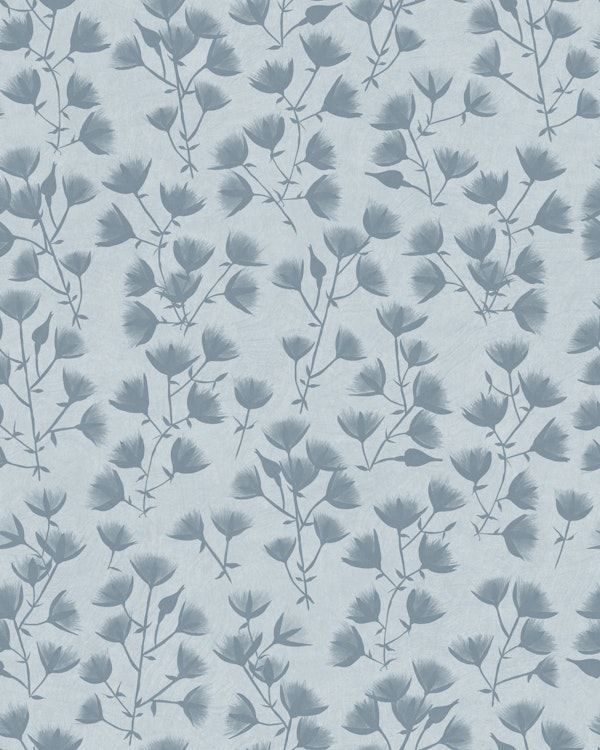 Scandi Blue Textured Trailing Floral