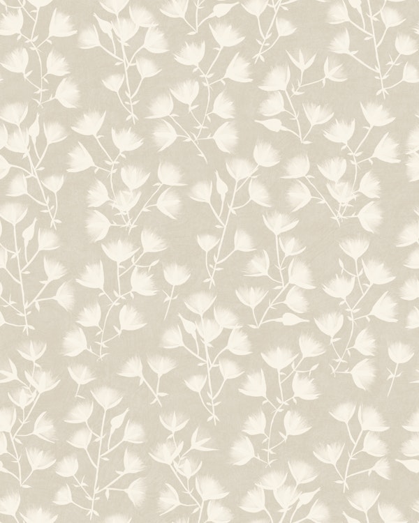 Soft Beige Textured Botanical Silhouette