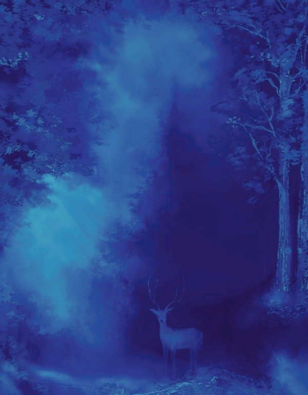 Deep Blue Enchanted Forest