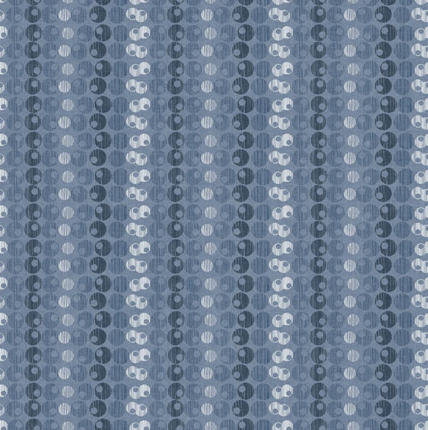 Indigo Mid Century Retro Dot Texture Stripe
