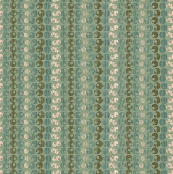Retro Scandi Dot Grid Stripe Mixed Greens