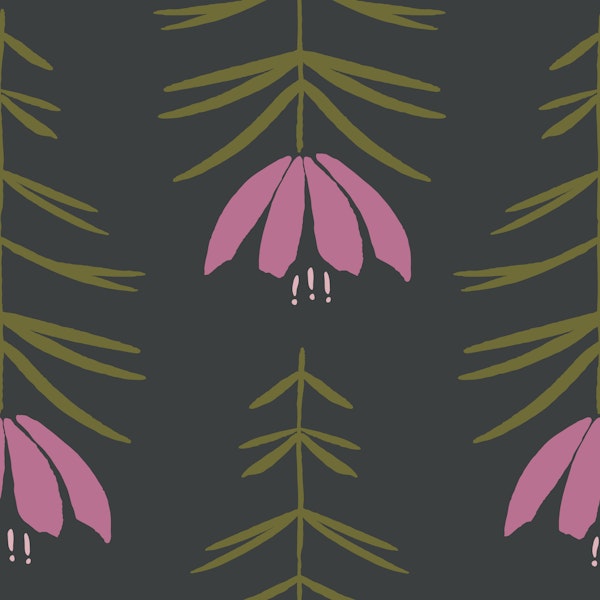 Woodland Whimsy Flowers Charcoal