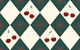 Retro Cherry Harlequin Forest Green and Cream