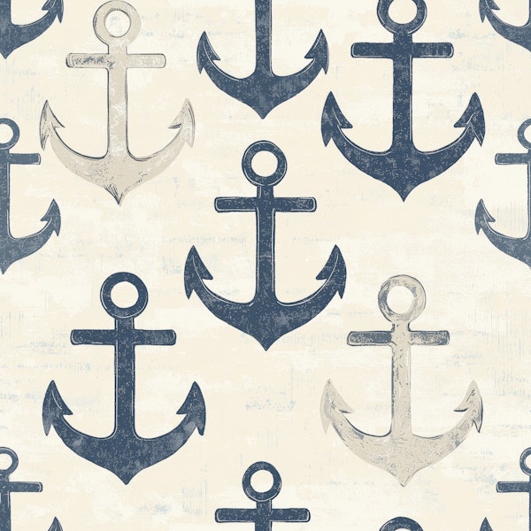 Navy Anchor Coastal Decor Pattern