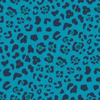 Leopard Print - Navy on teal turquoise - Med tapete