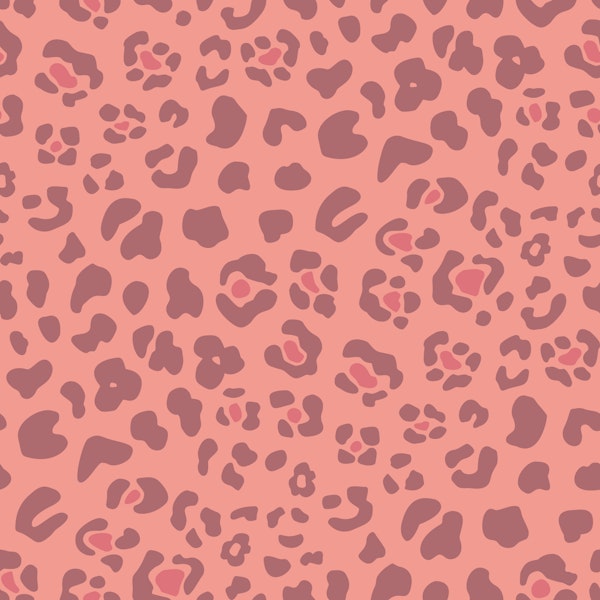 Leopard Print - mauve pink on pink - Medium