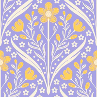 cottage buttercup damask - lilac yellow papel de parede