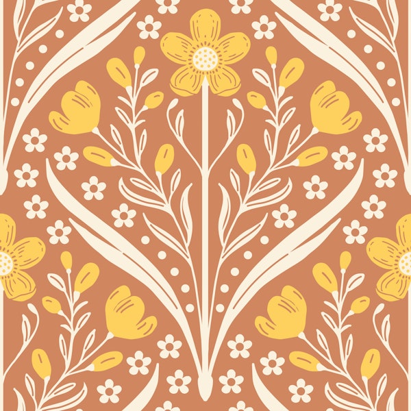 cottage buttercup damask terracotta