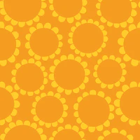 Daisy Circles - clementine orange - Large tapeet