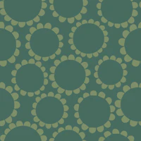 Daisy Circles - khaki monochrome - Large tapeet