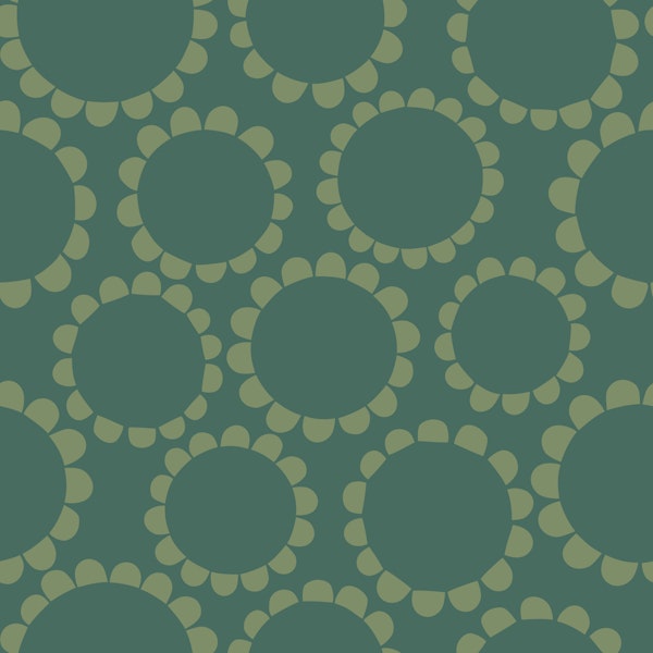 Daisy Circles - khaki monochrome - Large