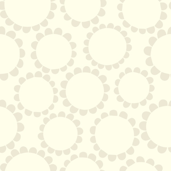 Daisy Circles - cream monochrome - Large