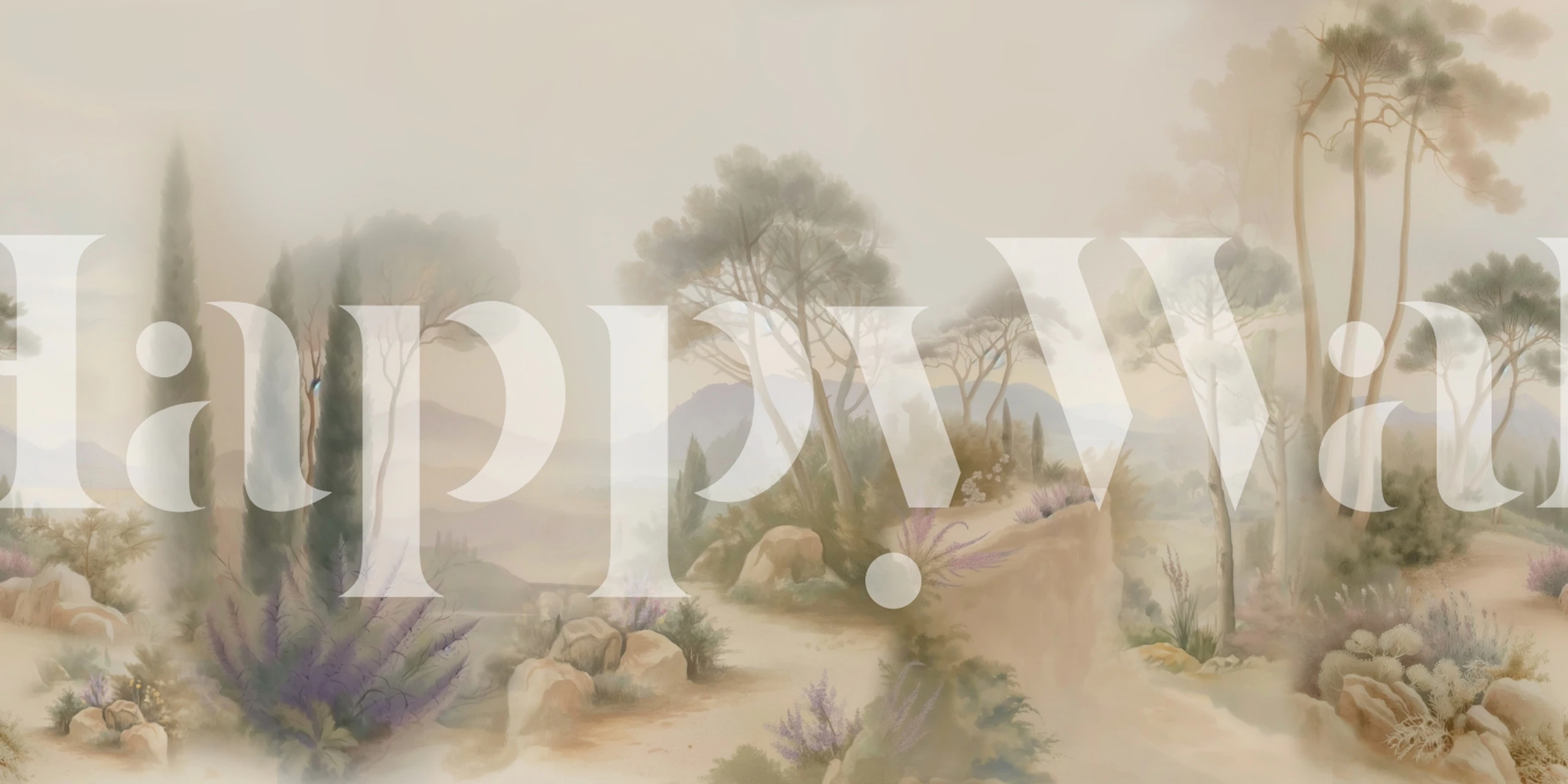 Misty Mediterranean Hills tapete