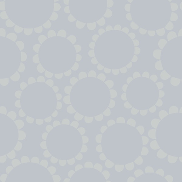 Daisy Circles - grey monochrome - Large