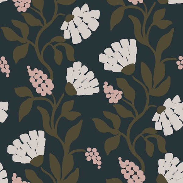 Midnight Botanical Blooms