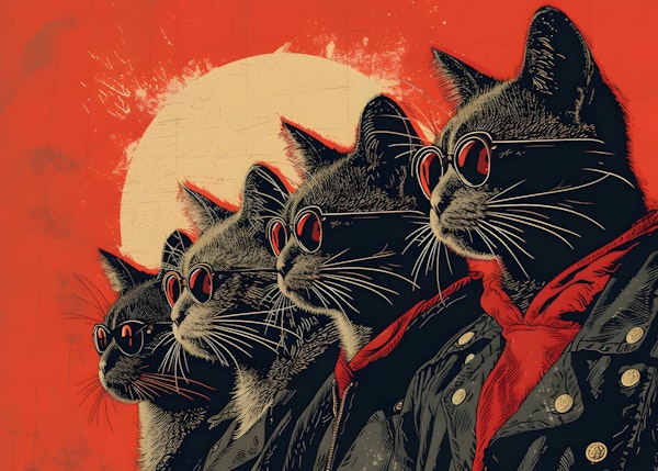 Retro Cool Cats in Sunglasses