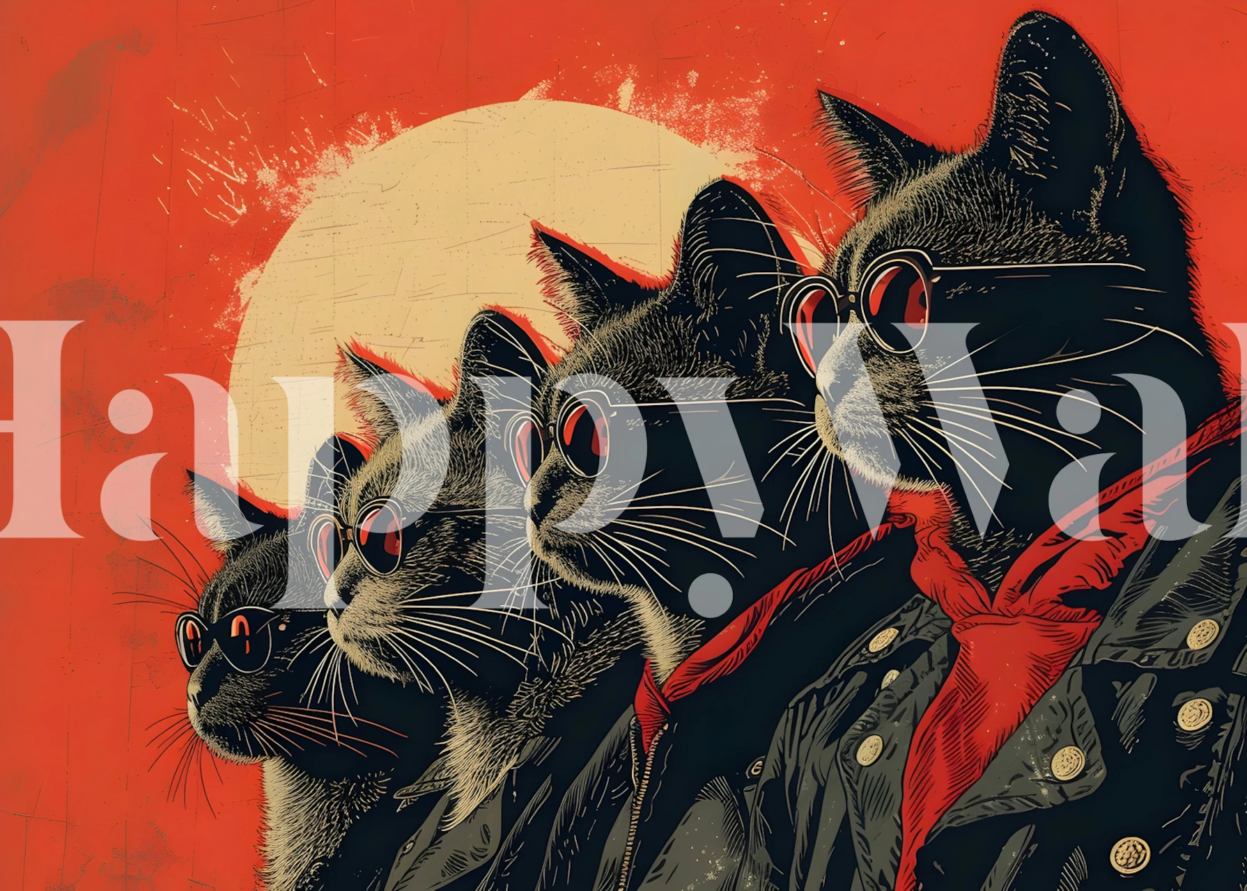 Retro Cool Cats in Sunglasses tapet