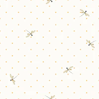 Dragonfly and yellow polka dots - small wallpaper