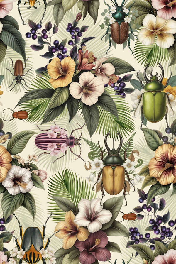 Vintage Insect Botanical Garden