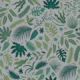Tropical Leaves - green on grey - Medium