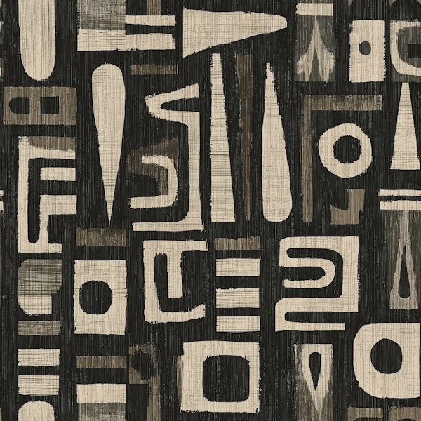 Brown Mid Century Tribal