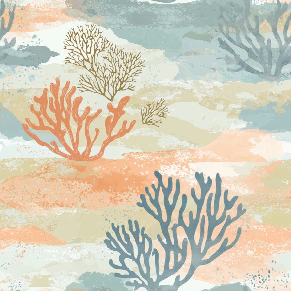 Pastel Underwater Coral Garden Pattern