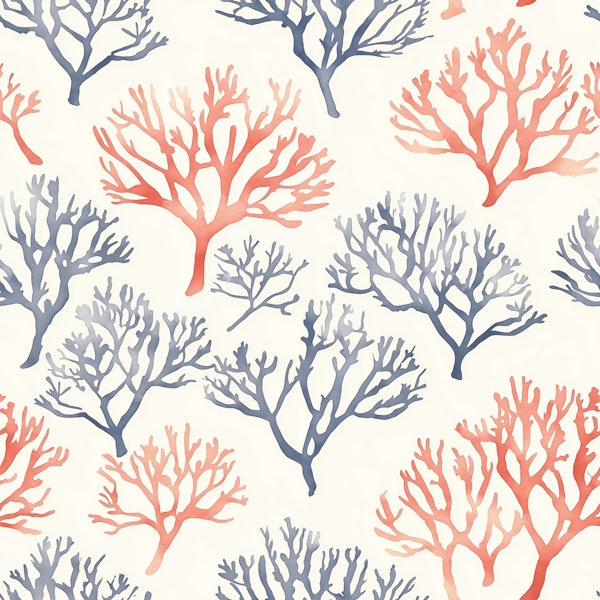 Ocean Coral Branch Repeat Pattern