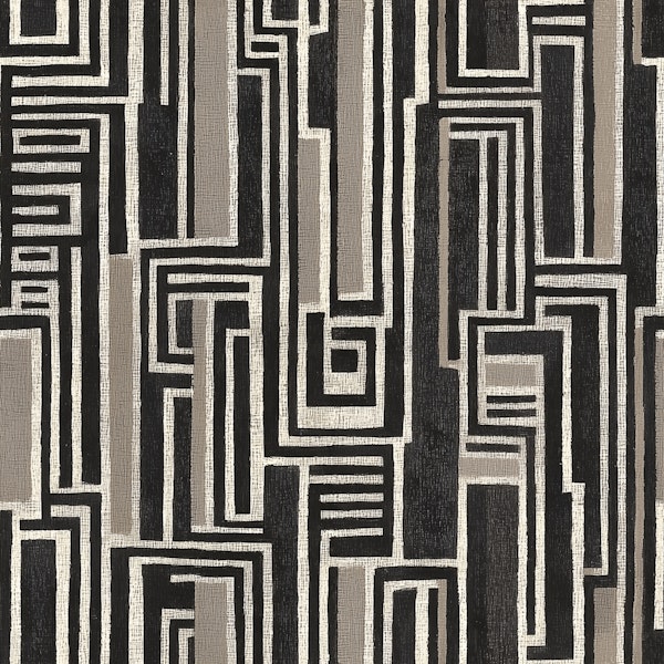 Black Geometric Labyrinth Line