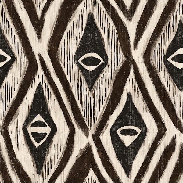 Tribal Ikat Diamonds Sepia