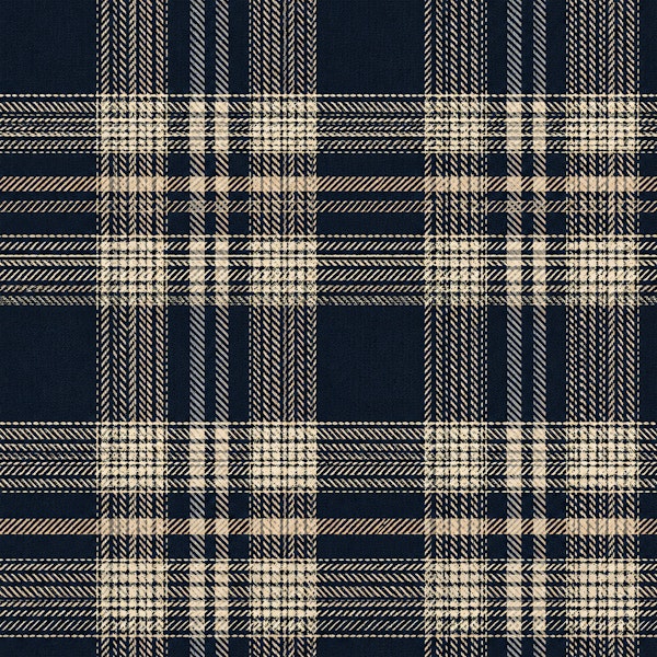 Navy Cream Rustic Plaid