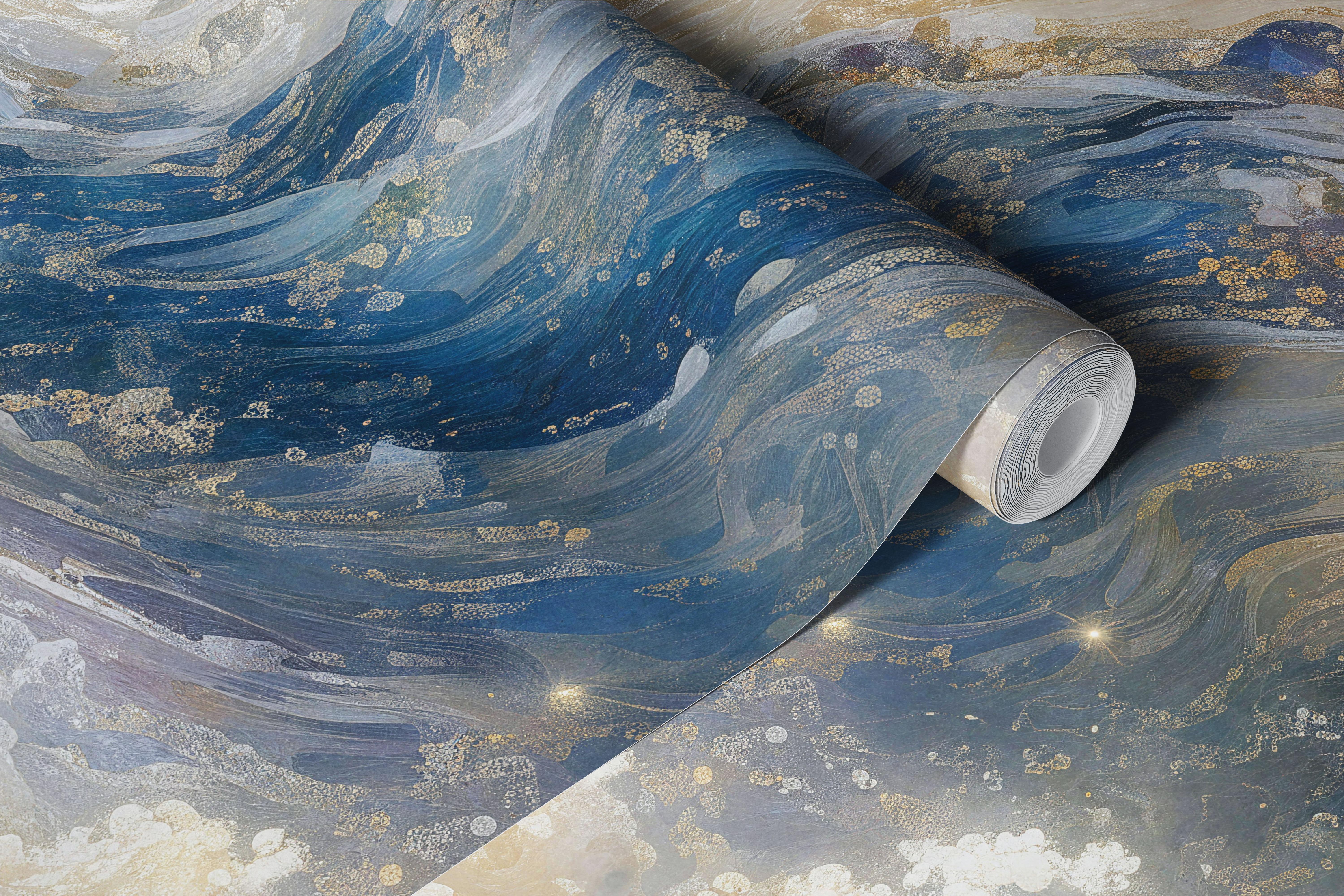 Celestial Cloud Waves wallpaper in a room