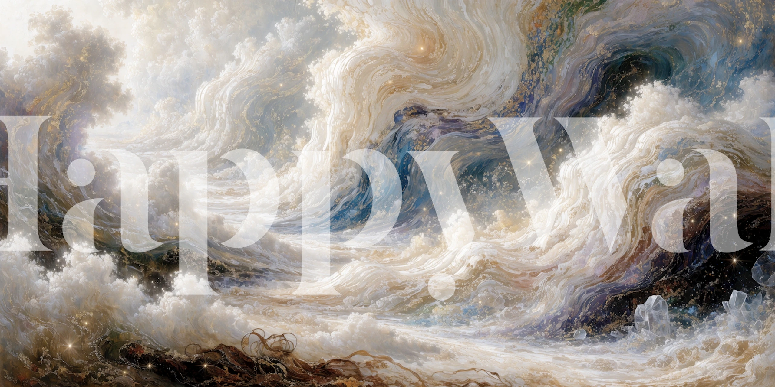 Celestial Cloud Waves wallpaper in a room