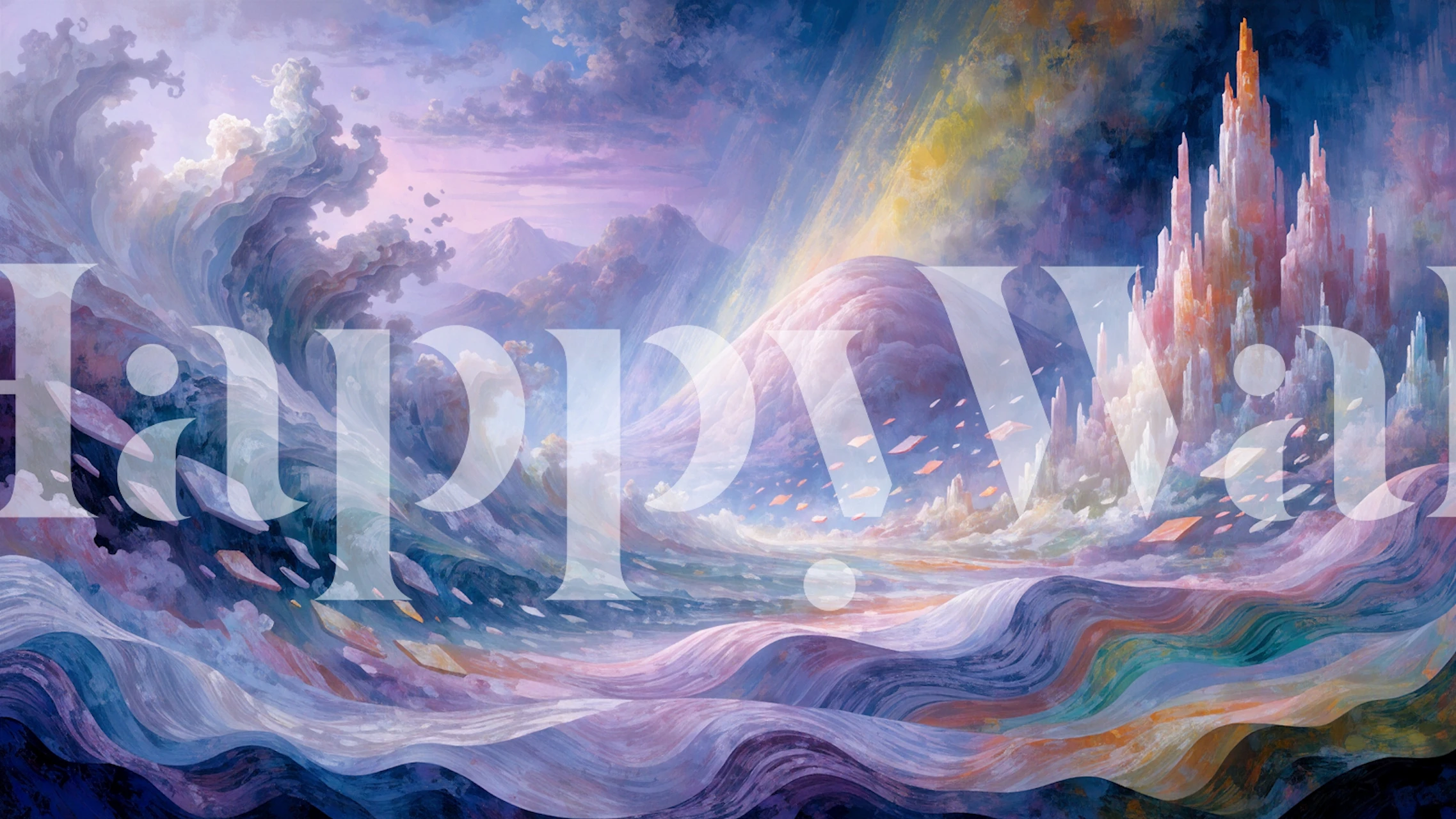 Pastel Dreamscape Mountains wallpaper