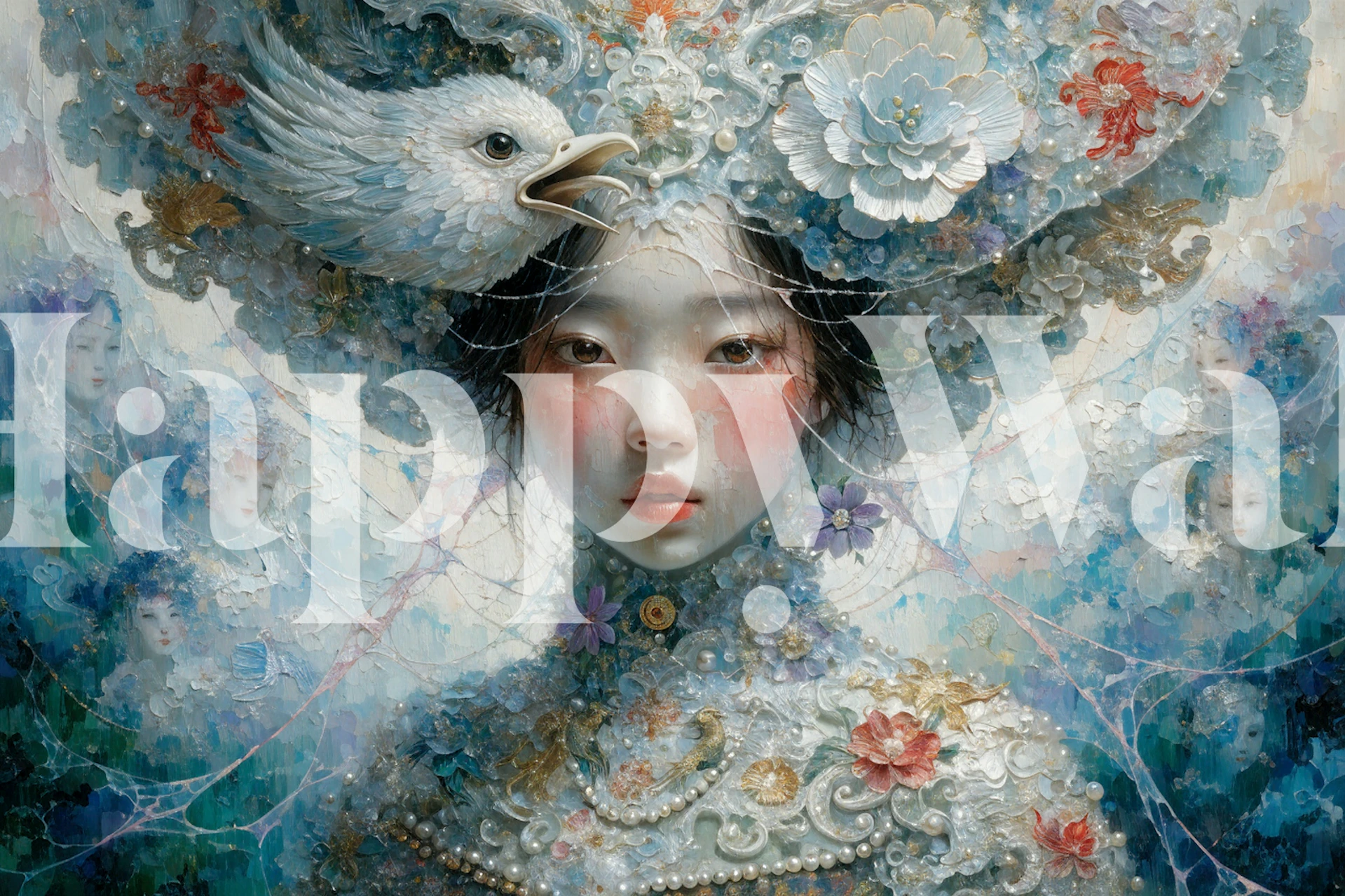 Ethereal Geisha Portrait tapet