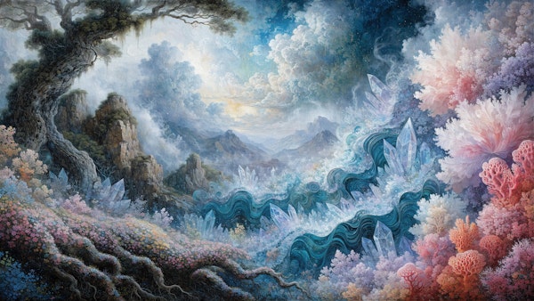 Crystal Wave Fantasy Landscape