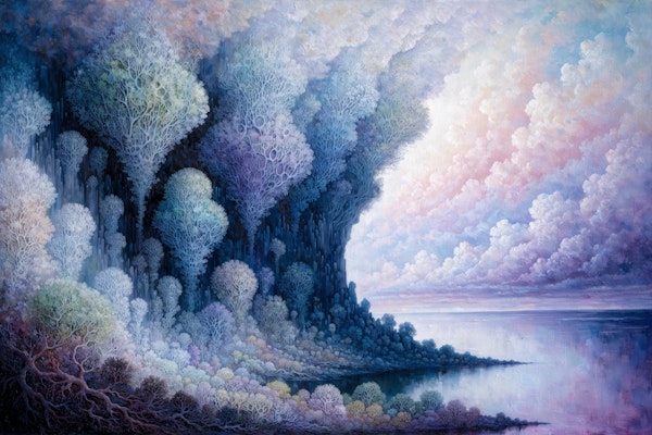 Dreamy Pastel Coastal Forest