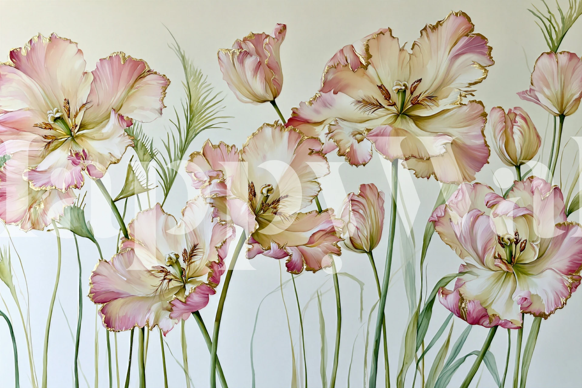 Pink Tulip Gold Garden tapetas
