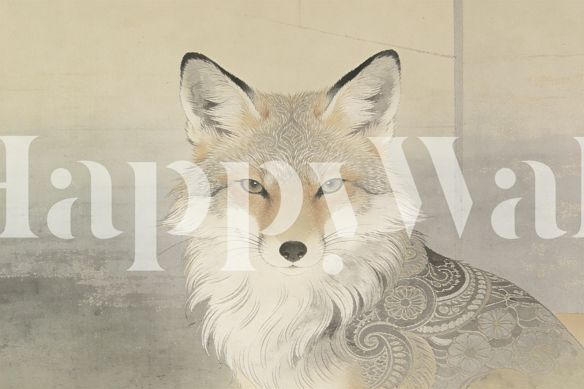 Japanese Style Fox Art tapet i et rum