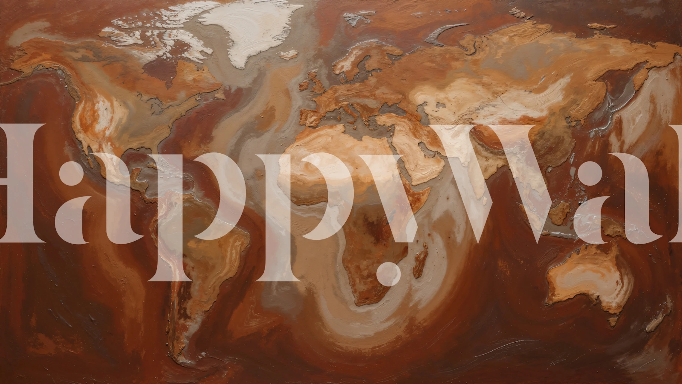 Rust Earth World Map African Style behang