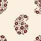 Coquette Burgundy Ivory Block Print Paisley