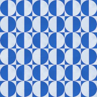 Blue Half Moon Geo Grid tapeet