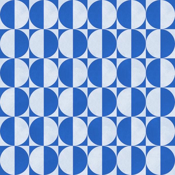 Blue Half Moon Geo Grid