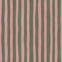 Blush Pink and Olive Wavy Stripes behang