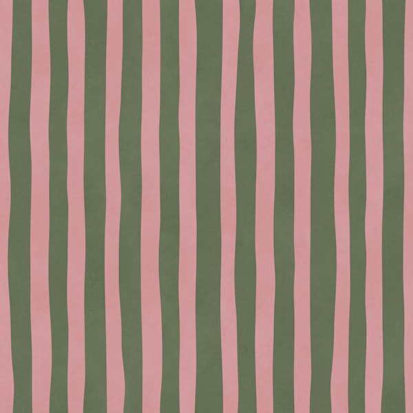 Blush Pink and Olive Wavy Stripes