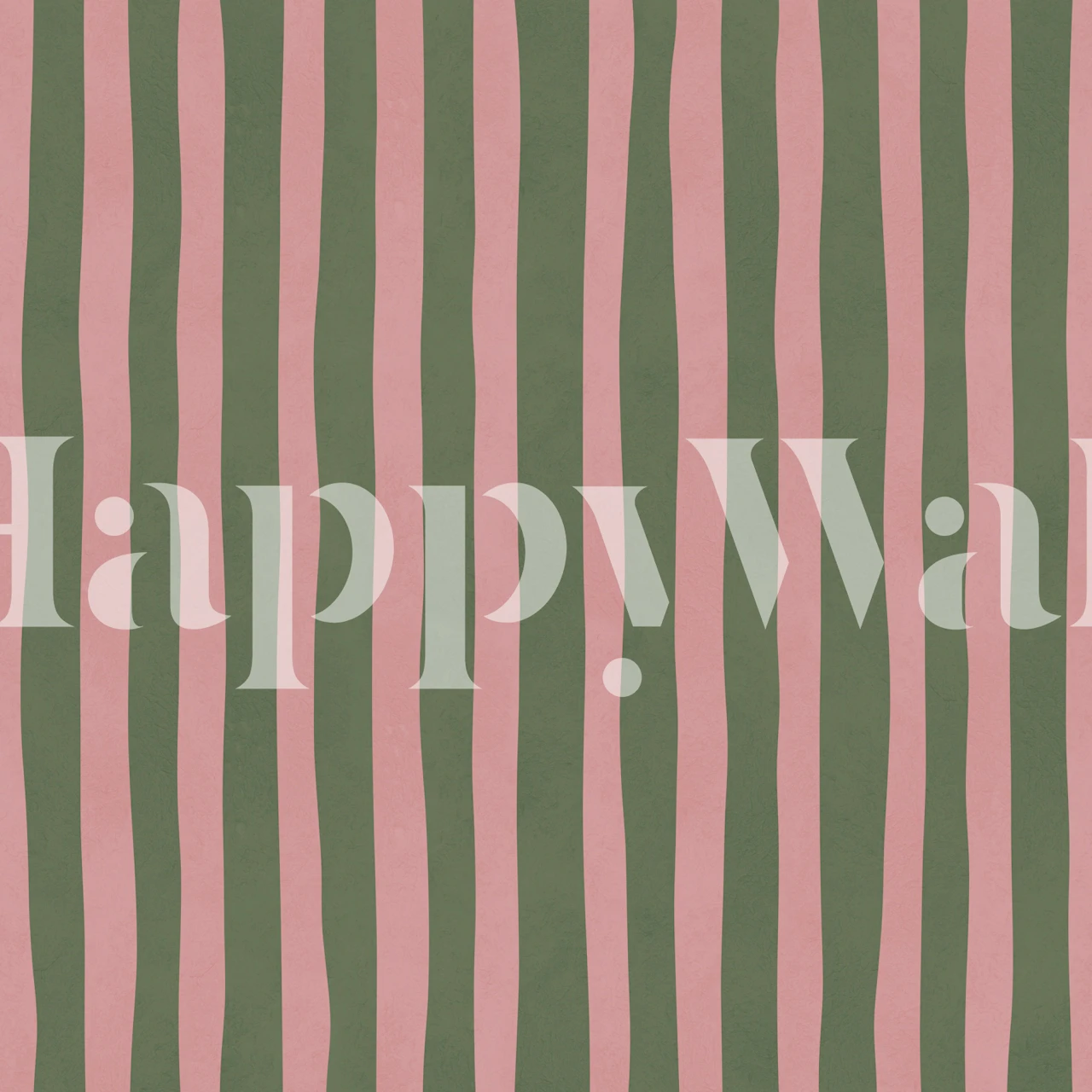 Blush pink and olive stripes wallpaper in a room