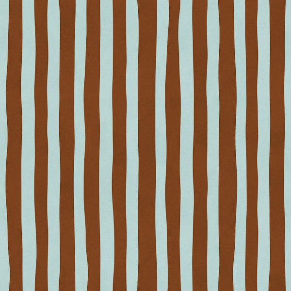 Terracotta Aqua Wavy Stripes