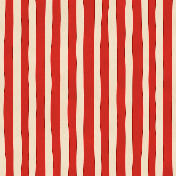 Red and Cream Wavy Stripes