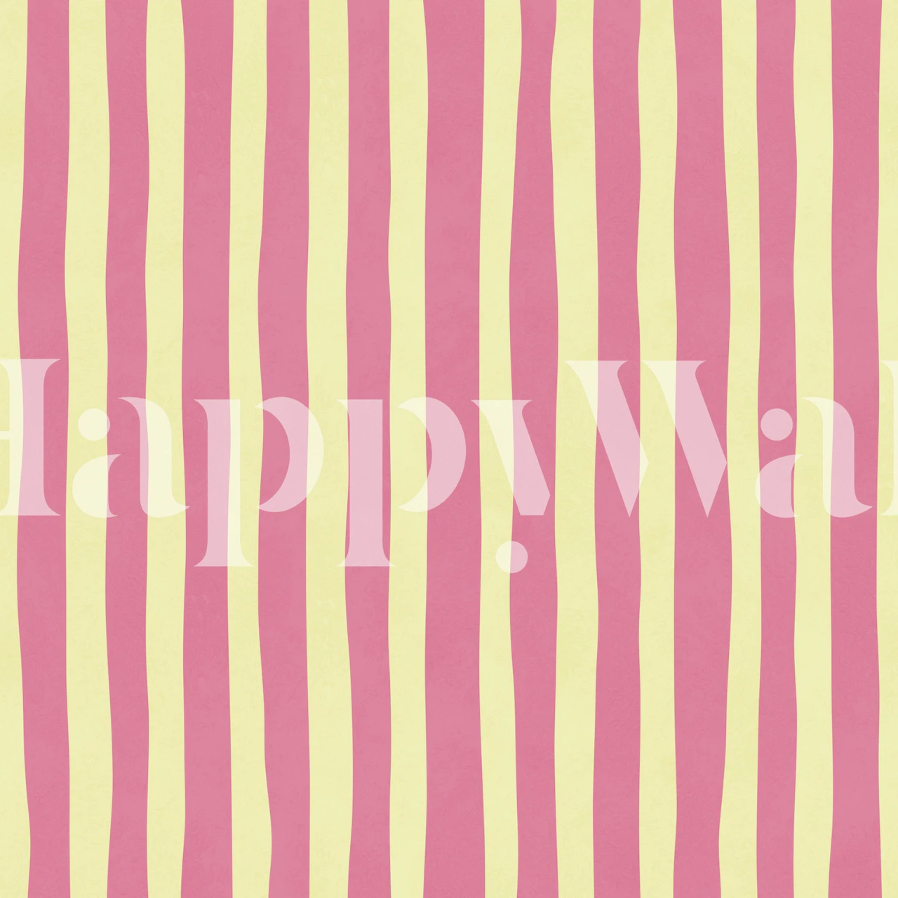 Pink Lemon Wavy Stripes wallpaper in a room