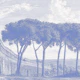 Blue Toile Roman Aqueduct Landscape